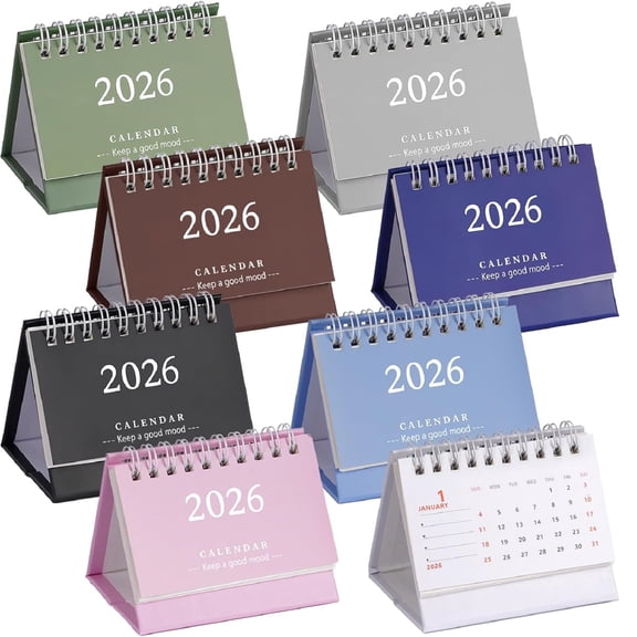Yhmxh 8/16 Mini Desk Calendar 2026, Mini Desk Calendar Runs From July 2025 until December 2026, Desktop Calendar Desktop Standing Monthly Flip Calendar Thick Paper Twin-Wire Binding for Home Office