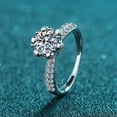 thumbnail image 4 of 1-5ct Moissanite Engagement Rings for Women Round Cut D Color VVS1 Sterling Silver Diamond Rings Moissanite Wedding Rings for Women with Certificate, 4 of 9