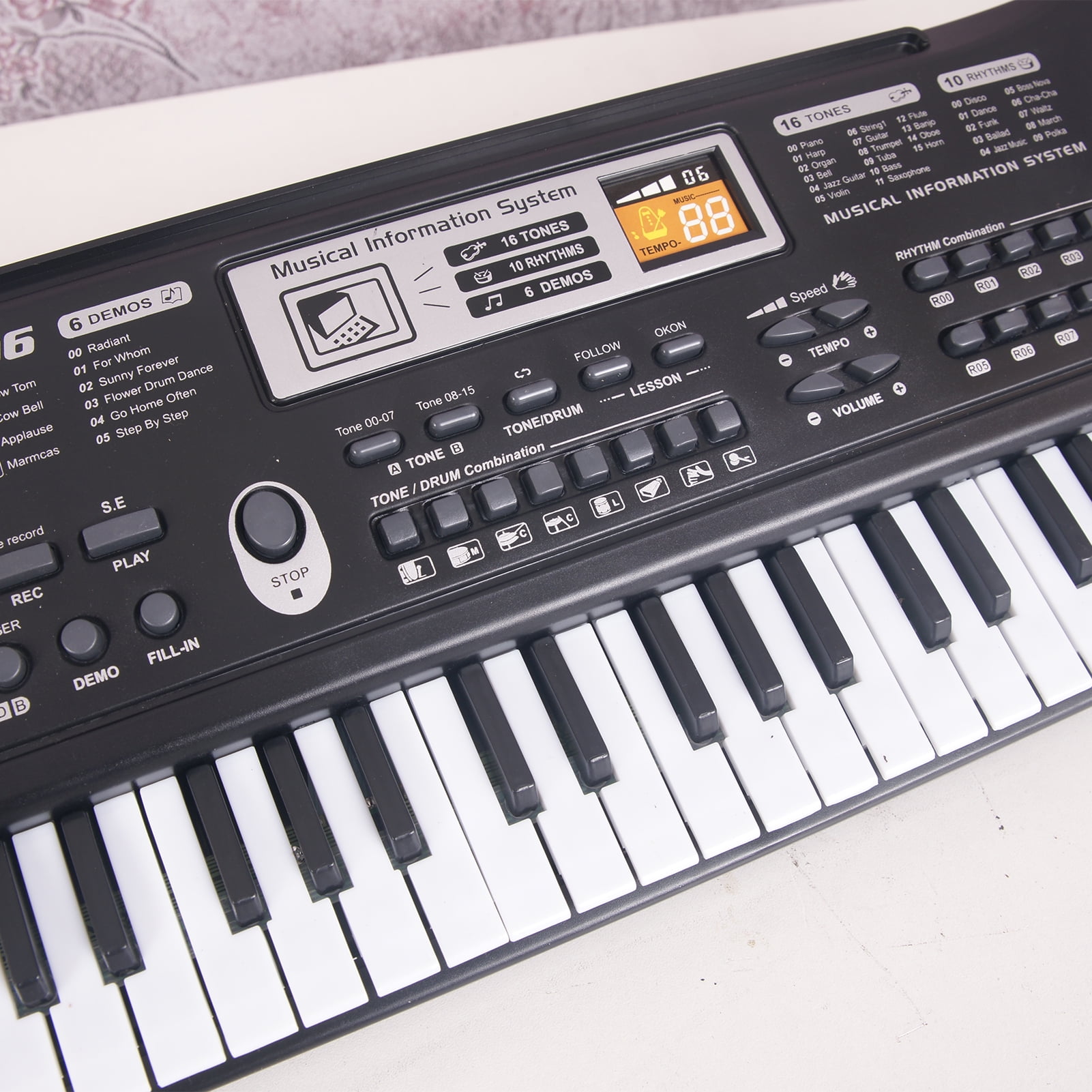 Irfora 61 Keys Black Digital Electronic Keyboard KeyBoard Electric Piano Gift Musical Instrument