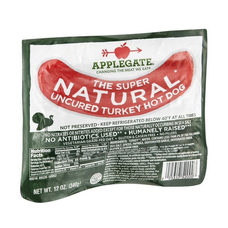 Products - Hot Dogs - Natural Uncured Turkey Hot Dog - Applegate