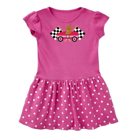 

Inktastic Race Car Racing Bear Animal Gift Baby Girl Dress