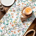 thumbnail image 3 of Teal Orange Eucalyptus Table Runner 48 Inches, Weeping Botanical Leaves Bed Runner Dresser Scarves Tabletop for Indoor Outdoor Parties/Ceremony/Banquet, 13" x 48", 3 of 8