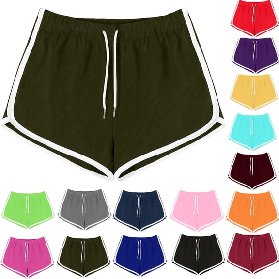 Xugsiok Dolphin Shorts for Women Summer Booty Athletic Gym Sports Shorts for Yoga Running Soft Comfy Plus Size Workout Shorts Breathable Elastic Drawstring Shorts
