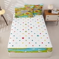 thumbnail image 4 of Manfei Toy Cars Zipper Twin Comforter Sets with Fitted Sheet and 2 Pillowcases,Cartoon Boys Art Zipper Bedding Set,Gray,Polkadot Reversible,4pcs, 4 of 8