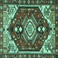 thumbnail image 1 of Ahgly Company Indoor Square Persian Turquoise Blue Traditional Area Rugs, 6' Square, 1 of 4