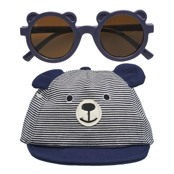 Wander & Dream Infant Bear Hat & Sunglasses Set for Boys & Girls (Infants) in Navy