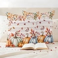 thumbnail image 3 of Orange Blue Fall Outdoor Waterproof Pillow Covers, Thanksgiving Pumpkins Botanical Vintage Decorative Square Throw Pillowcase Sofa Cushion Sham for Patio/Couch/Chair, 16"x16" 2 Pack, 3 of 8
