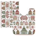 thumbnail image 7 of Yayeee Bath Rugs for Bathroom Floor Set of 2 Non Slip Fluffy Soft Absorbent Mat, Green Nordic Christmas House, 7 of 7
