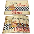 thumbnail image 2 of Dessert Food Donut Plaid Table Runner Home Wedding Table Flag Mat Table Centerpieces Decoration Party Dining Long Tablecloth, 2 of 5