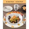 thumbnail image 3 of 15 Inch Round Placemats Set of 6, Pumpkins Fall Non Slip Heat Insulation PP Table Mats, Thanksgiving Orange Maple Leaf Washable Place Mats for Kitchen Dining Party Table Decor, 3 of 7