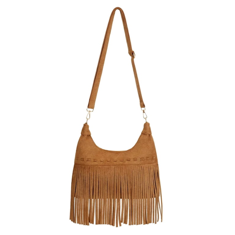 JASGOOD Fringe Crossbody Bag Boho Western, Brown photo 7