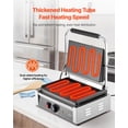 thumbnail image 2 of VEVOR Commercial Panini Grill, 1800W Electric Sandwich Panini Maker, Stainless Steel Sandwichs Press Grill with Handle and Temp Control, 13.5x9.3 in Full Flat Enamel Plate, 2 of 9