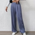thumbnail image 5 of ShomPort Wide Leg Pants for Women Work Business Casual High Waisted Dress Pants Baggy Straight Trousers Office, 5 of 9