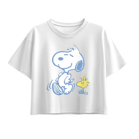 Peanuts - Snoopy and Woodstock Pastels - Youth Girls Boxy T-Shirt