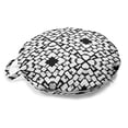 thumbnail image 1 of Monochrome Round Floor Cushion with Handle, Aztec Traditional Style Tribal Minimalist Pattern Geometric Modern, Pillow for Living Room & Dorms, 18" Round, Charcoal Grey and White, by Ambesonne, 1 of 4