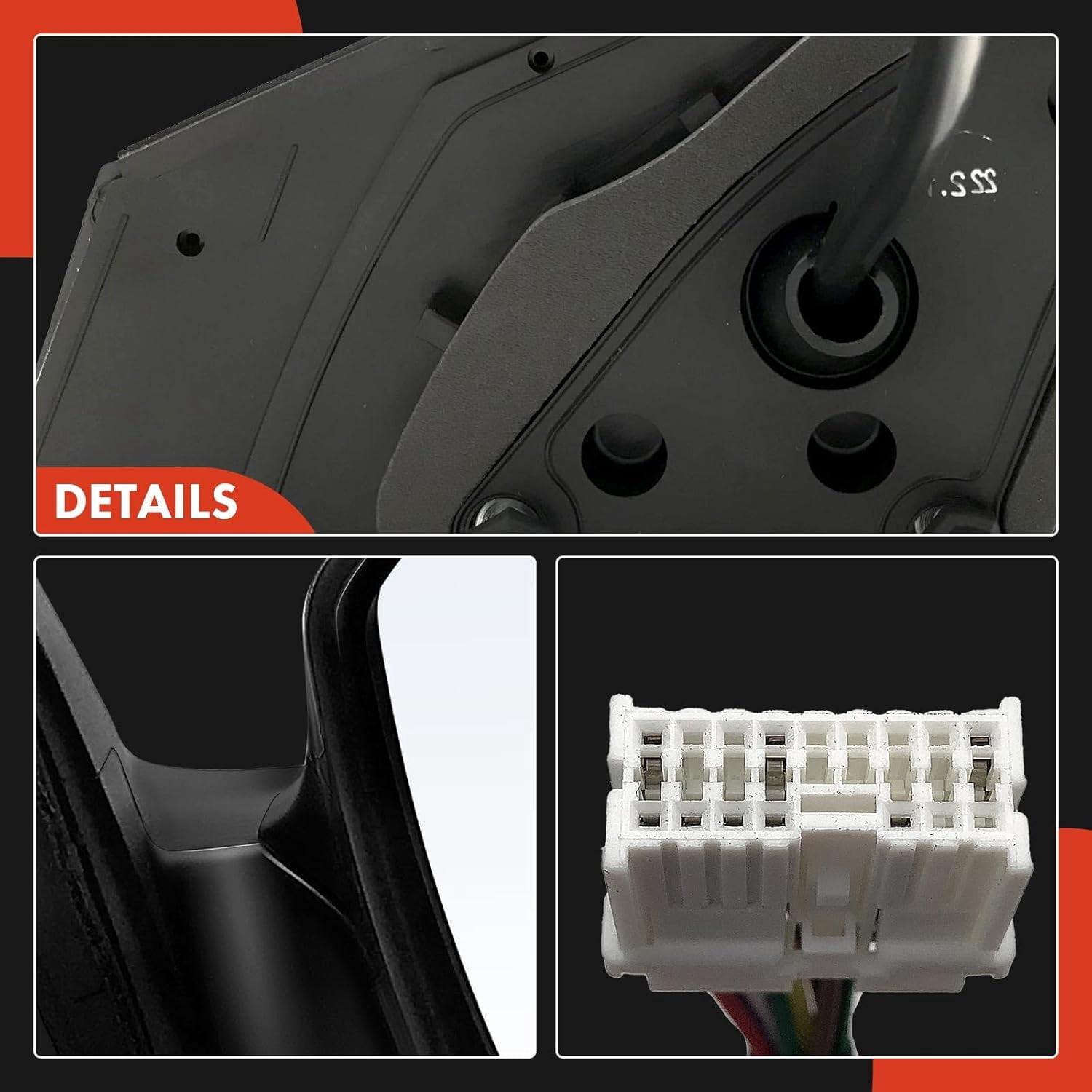 A-Premium Pair (2) Driver and Passenger Side Power Door Mirror - Compatible with Hyundai Sonata 2018-2019 - Heated Manual Folding Black Outside Rear View Mirror w/Blind Spot Detection Turn Signal