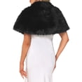 thumbnail image 3 of INSPIRE CHIC Faux Fur Shawl for Women's Wedding Collared Cape for Bridal Bridesmaids Gown Evening Jackets XS Black, 3 of 6