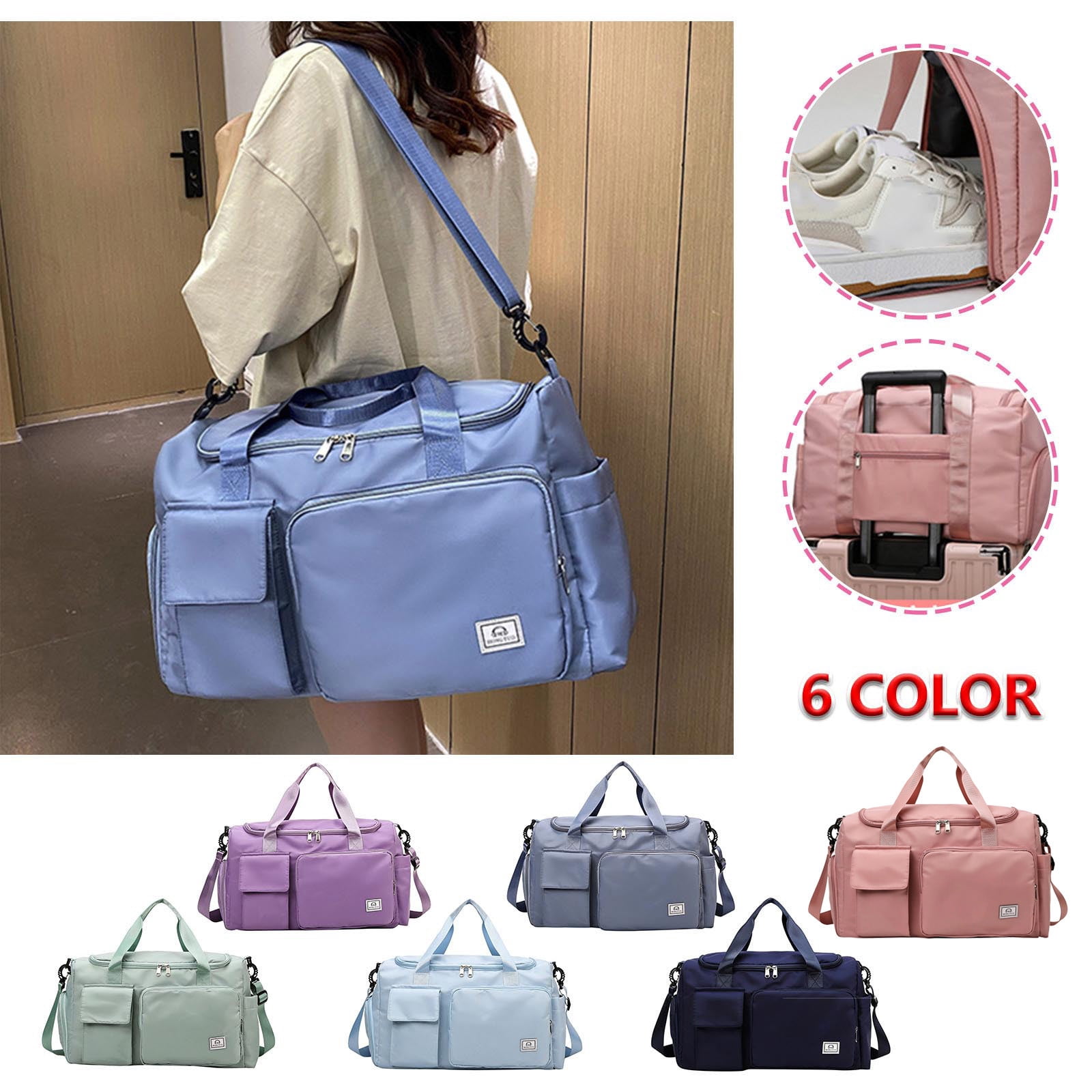 Matoen Travel Duffel Bag, Sports Tote Gym Bag, Sports Shoulder Weekender Overnight Bag for Women