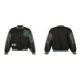 thumbnail image 2 of Women Oversized Baseball Jackets  Fashion Leather Long Sleeve Letter Embroidery Jackets, 2 of 7