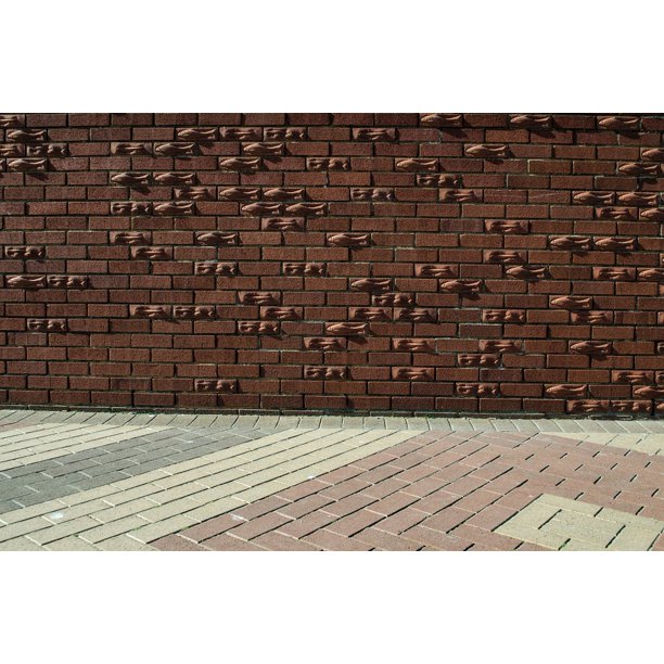 Peel-n-Stick Poster of Cement Old Brick Floor Wall Painted Background