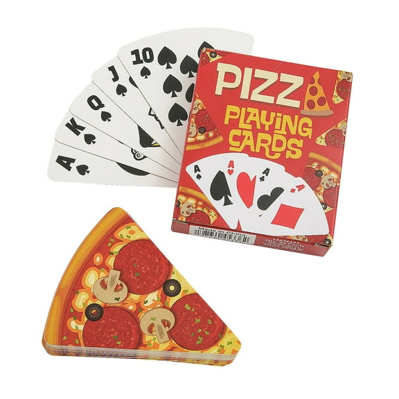 Fun Express 2 3/4" x 3 1/4" Pizza-Styled Triangle Playing Cards - 12 Pieces