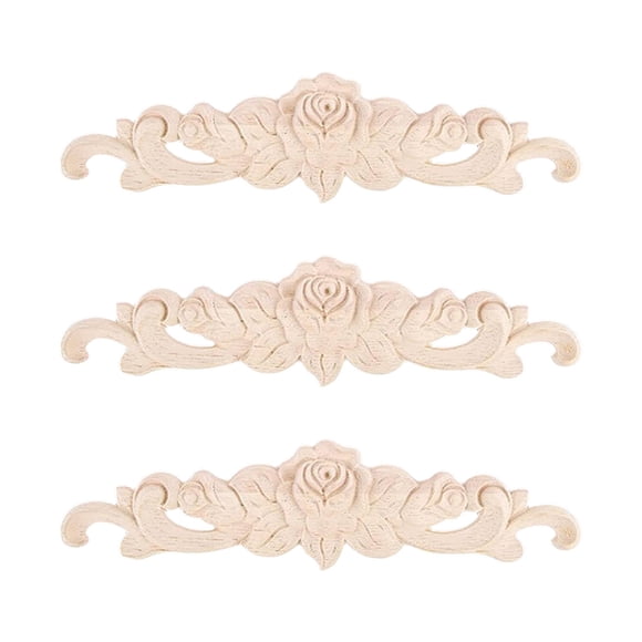 3 apliques decorativos elegantes para muebles, gabinetes, madera tallada, decoraciones para el hogar