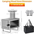thumbnail image 2 of Wood Burning Stove with Stainless Steel Chimney, Portable Camping Stove for Tent Hunting Ice Fishing, 2 of 6