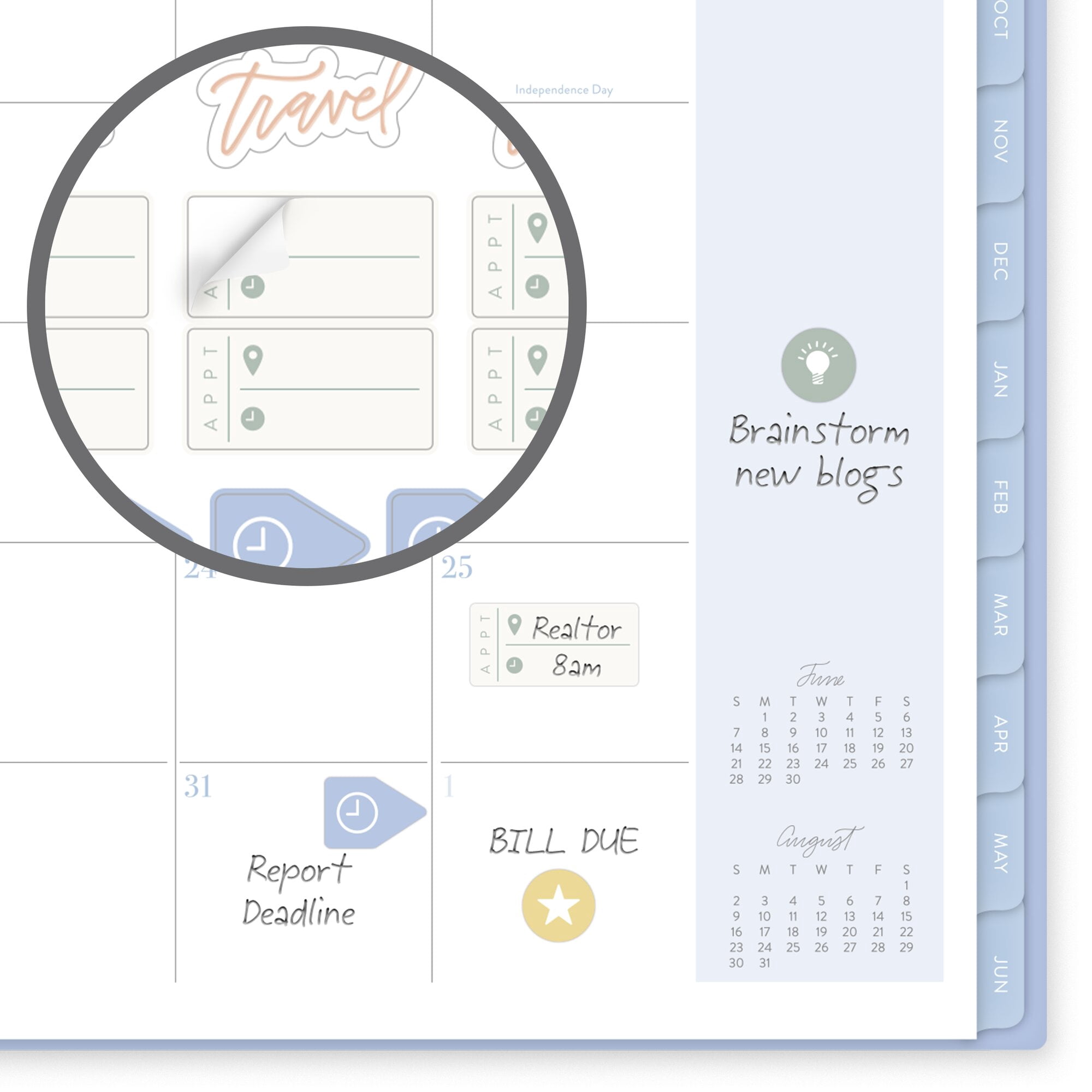 Leah Bisch for Mead Cambridge Academic 2026-2027 Weekly Monthly Planner Pansy