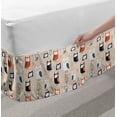 thumbnail image 2 of Owl Print Bed Skirt, Childish Sketchy Pattern of Funny Birds Outline Trees and Spots, Elastic Bedskirt Dust Ruffle Wrap Around for Bedding Decor, 4 Sizes, Pale Peach Multicolor, by Ambesonne, 2 of 2