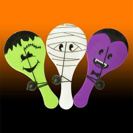 Halloween Monster Paddle Ball Game - 12 per pack