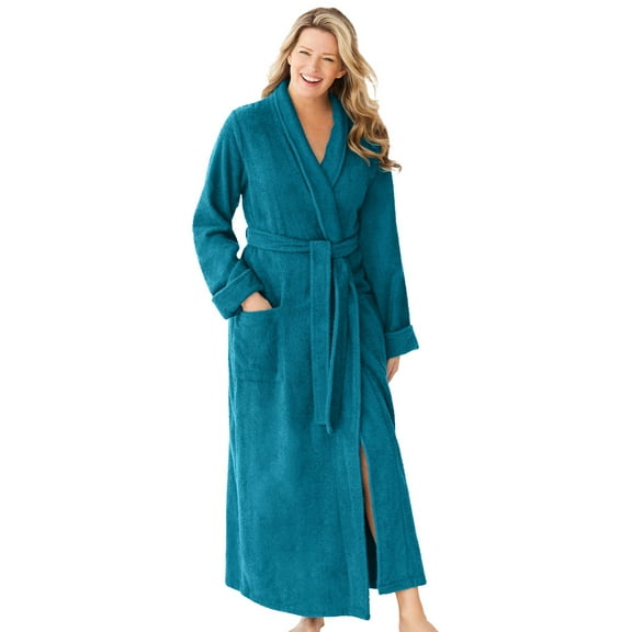 Dreams & Co. Plus Size Long Terry Robe