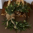 thumbnail image 6 of Handcrafted Leaf Wreath with Burlap Bow Elegant Home Decor for All Seasons 18-inch Diameter, 6 of 8