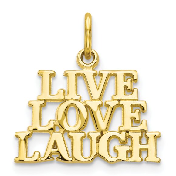10K Yellow Gold Live Love Laugh Charm