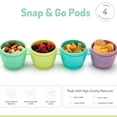 thumbnail image 2 of Melii Snap & Go Contenedores de almacenamiento de alimentos para bebés con tapas, contenedores para refrigerios, aptos para congelador, 6 oz - paquete de 4, original, 2 of 5