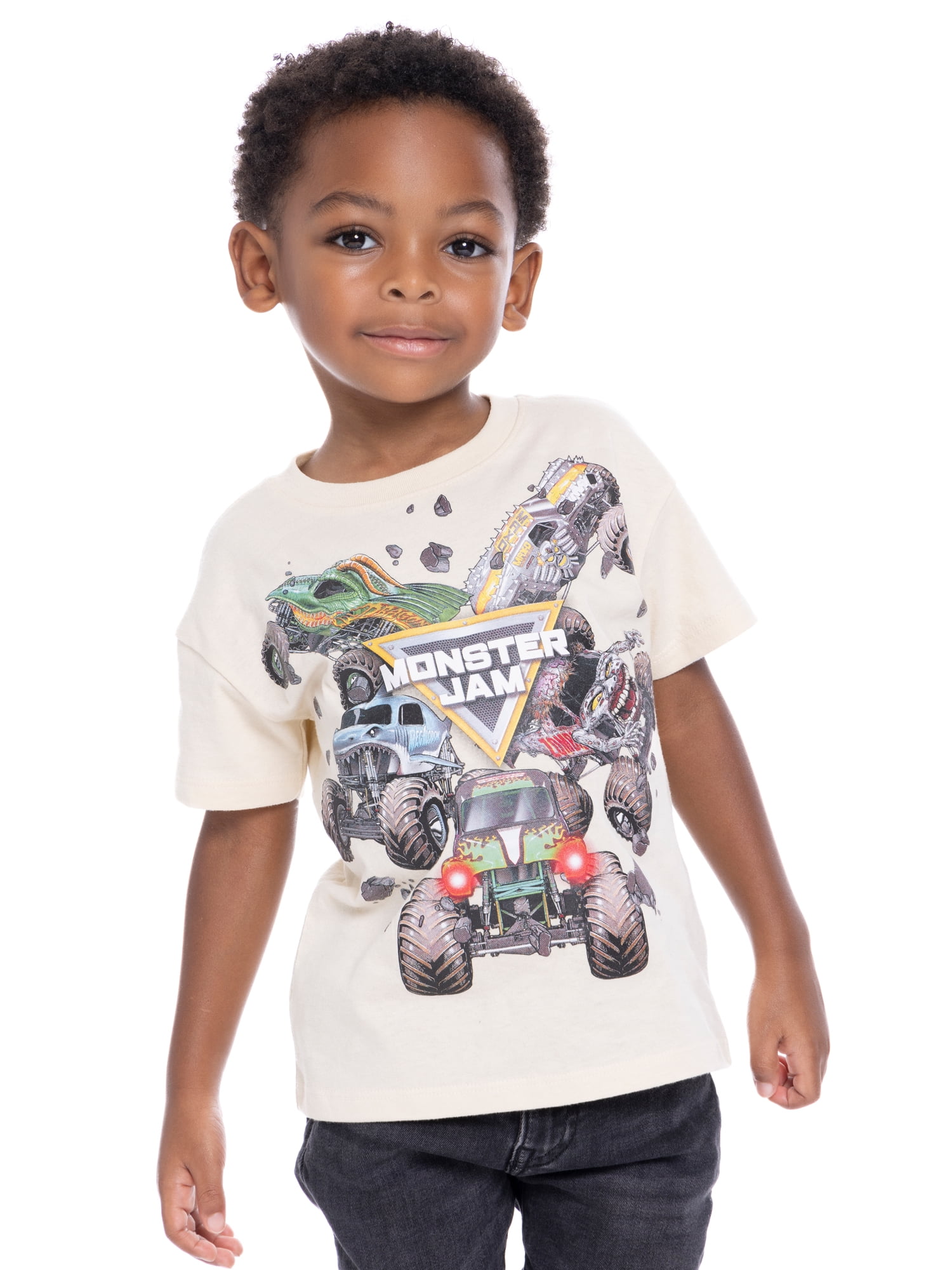 Monster Jam Toddler Graphic Crewneck Tee with Short Sleeves, Sizes 12M-5T