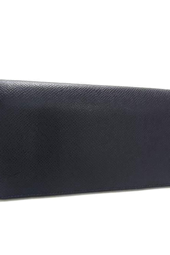 Pre-Owned LOUIS VUITTON Portefeuille Brazza M32572 Ardoise (Black) Taiga Men's Bifold Long...