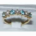 thumbnail image 2 of LBG 14k Yellow Gold Cultured Pearl & Blue Topaz Womans Eternity Ring - Size 10.75, 2 of 4