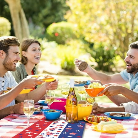 

HSMQHJWE Plastics Tablecloths Farmhouses Table Runner Dresser Scarf for Kitchen Dining Decor Independence Day Table Banners for Vendors