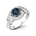 thumbnail image 2 of 6MM Round London Blue Topaz 925 Sterling Silver Women Valentines Day Gifts Ring, 2 of 4
