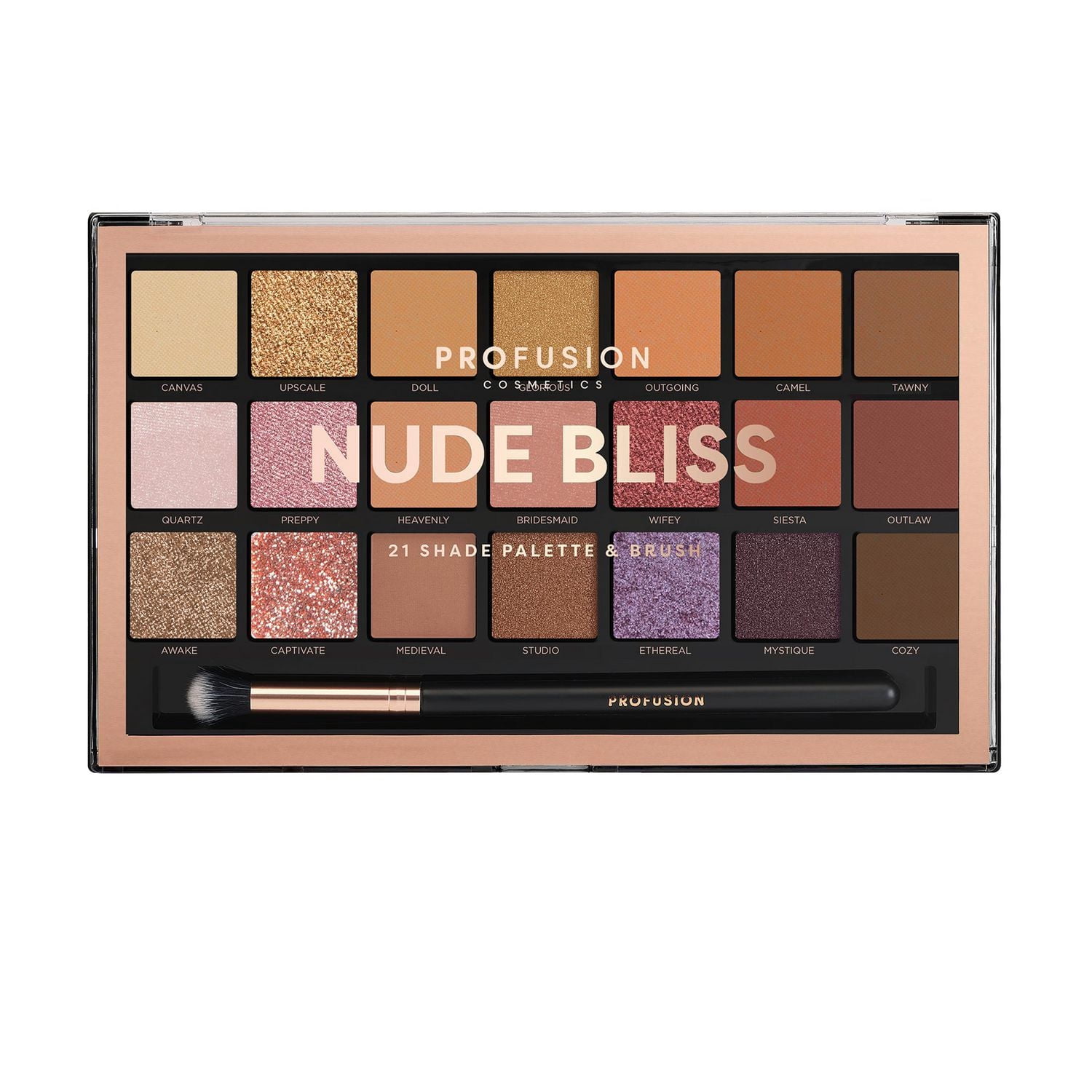 Profusion Cosmetics | Palette de fards à paupières Nude Bliss 21 teintes