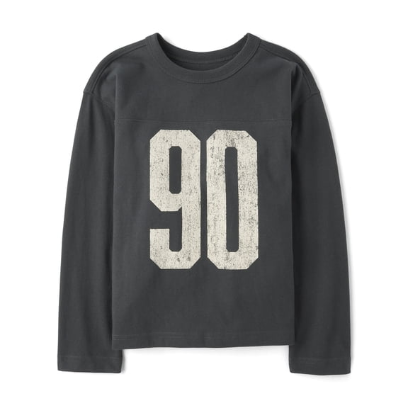 The Children's Place Boys Long Sleeve Varsity Sueded Top, Sizes XS-XXL