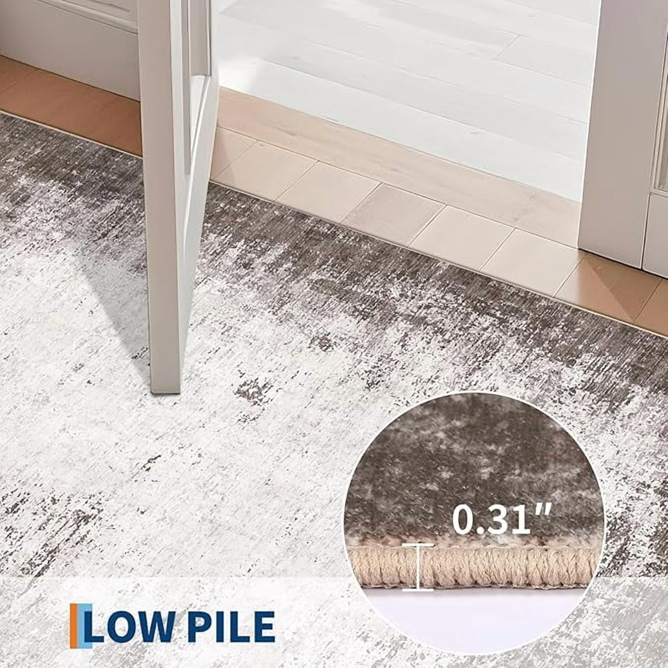 Abstract Area Rugs 6x9 Ultra-Soft Modern Indoor Carpet, Stain-Resistant Neutral Floor Cover, Non-Slip Distressed Throw Rug, Easy Cleaning, Perfect for Living Room, Office,Brown