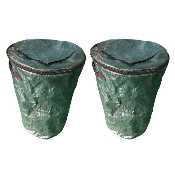 2 cubos de abono plegables, bolsa para residuos de jardín, bolsa de residuos de hojas de jardín reutilizable y resistente, abono para jardín B
