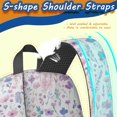 thumbnail image 4 of 17 Inch Lightweight Backpack,PVC Waterproof Oxford Fabric, Ergonomically Designed, with Large Capacity, Floral Flowers Print, 4 of 5