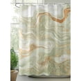 thumbnail image 2 of Marble Shower Curtain, Abstract Fluid Art Green Brown Marble Texture Modern Waterproof Shower Curtain Set with 12 Hooks Lightweight Washable Fabric Shower Curtains for Bathroom 36x72 Inches, 2 of 6