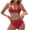 Red, variant on Staron Women's Bikini Set Greek Style Solid Color Tie Side High Cut Fashion Two Piece Swimsuit for Beach Vacation Pool Party, Pink S