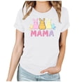 thumbnail image 3 of VBTAPA Easter Shirts for Women Cute Funny Bunny with Glasses Novelty Graphic Short Sleeve T Shirt Casual Loose Easter Day Tee White L, 3 of 6