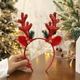 thumbnail image 4 of Christmas Deer Antler Hair Bands Fabric Headwear Holiday Decoration For Adults Children Winter Party Costume Seasonal Gift, 4 of 6