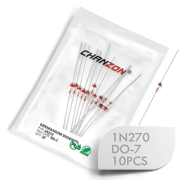 (Pack of 10 Pieces) Bilot 1N270 Germanium Diodes 40mA 100V DO-7 IN270 1N-270 Glass Axial Diodes for TV FM AM Radio Detection