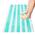thumbnail image 2 of Aqua Stripes 39x20" Bath Mat Carpet, Absorbent and Non-Slip for Kitchen or Bathroom, Quick-Drying, 2 of 8
